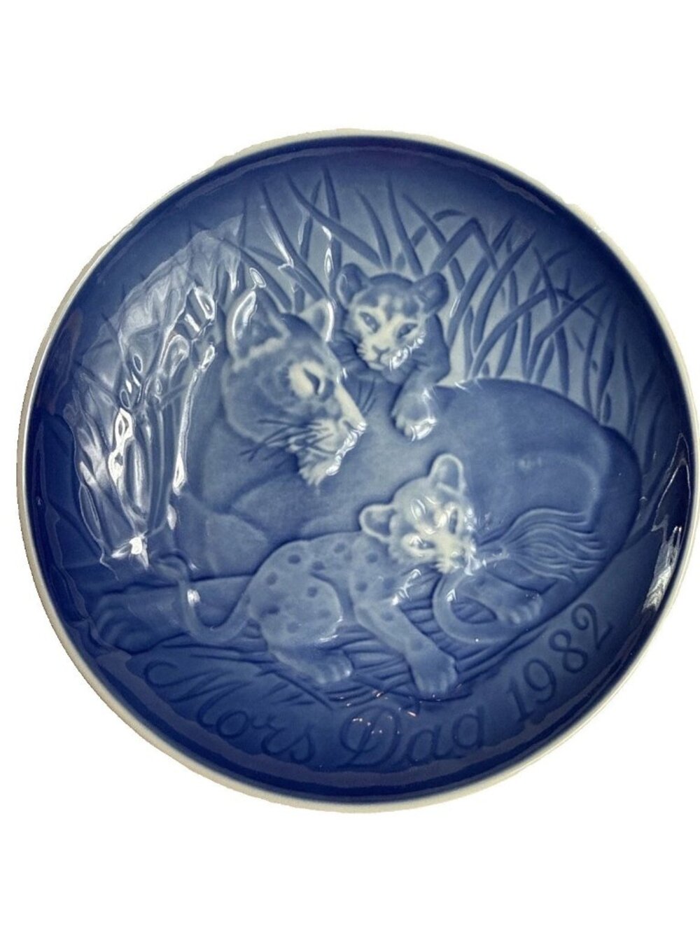 1982 Bing & Grondahl Mother's Day Collector Lion Cubs Wall Plate